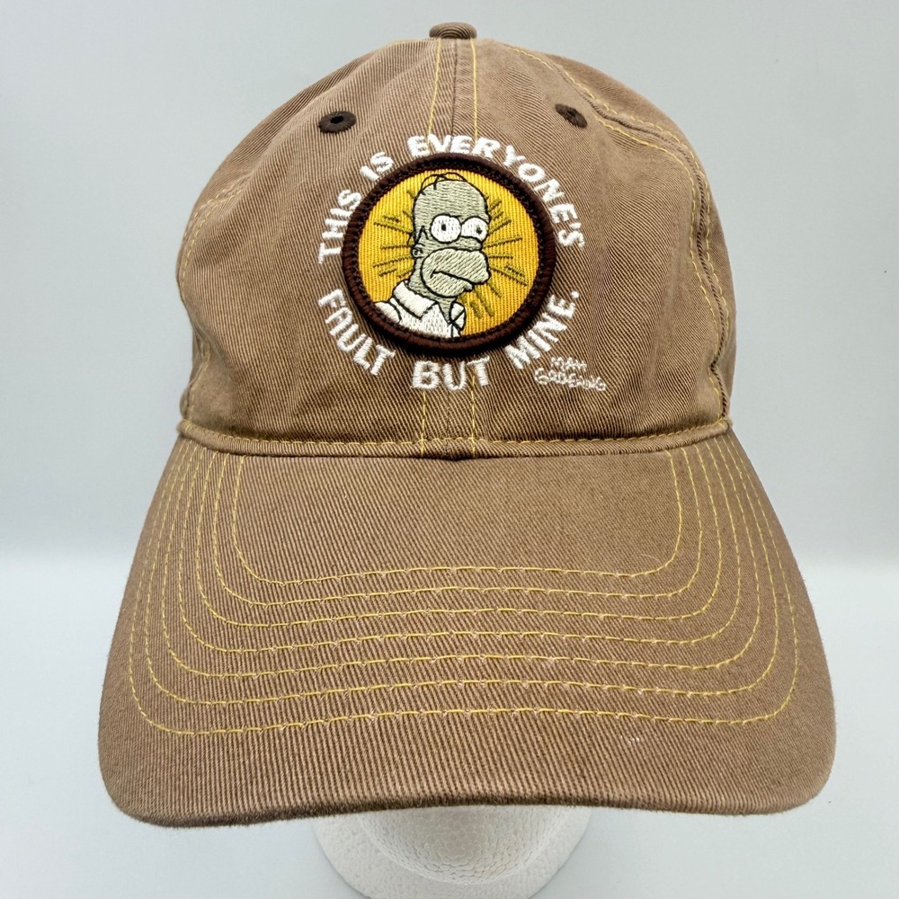 The Simpsons Homer Simpson Brown Cotton Baseball Hat Bio-Domes Strapback Cap